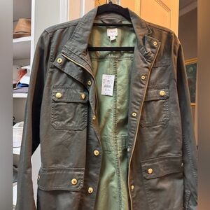 J. Crew women’s Military Green Jacket with Gold Buttons